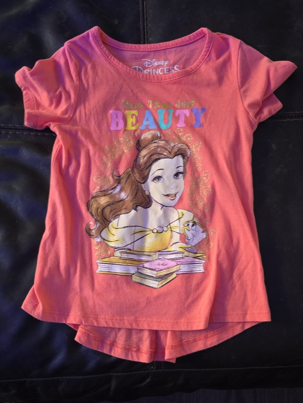 Disney Pink Coral Belle 'Beauty' Short Sleeve Tee for Kids